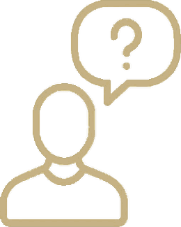 Line illustration of a person with a question mark